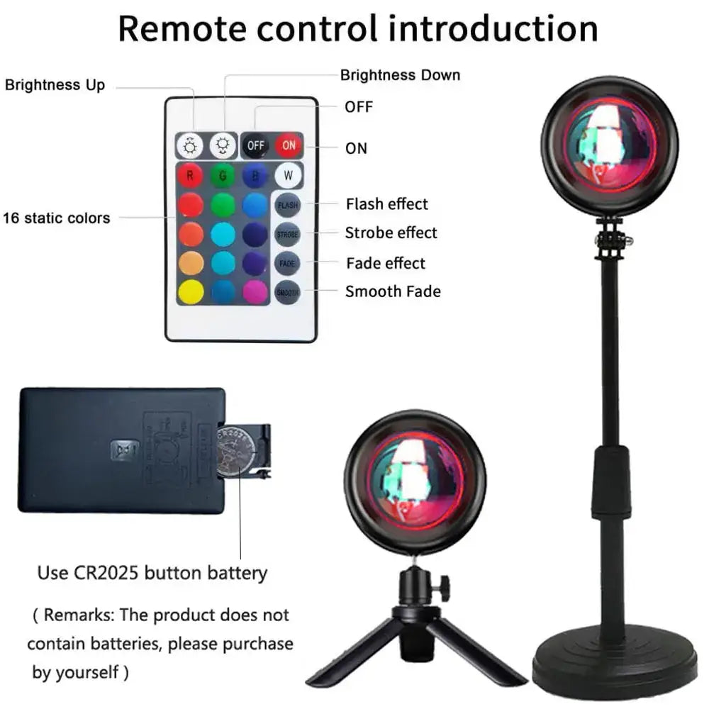 Sunset Projector Lamp Rainbow Atmosphere Night Light