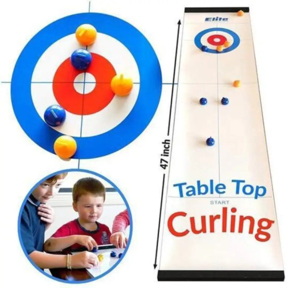 Tisch-Curling-Spiel mit Zielscheibe