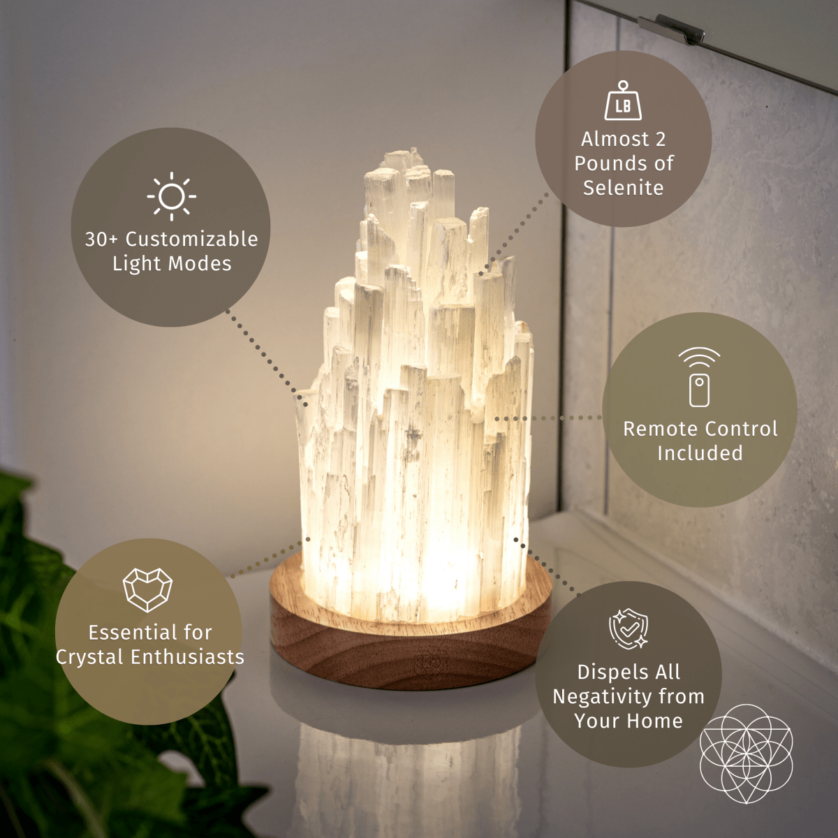 Die Cleanse-All Selenit-Lampe – 2 Pfund Heilkraft