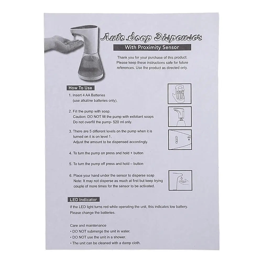 Touchless Soap Easy Dispense