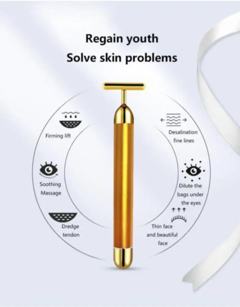 Vibrating Gold Quartz Face Roller