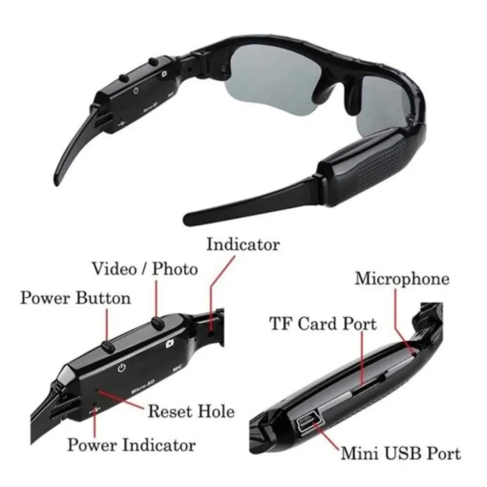 Video Camera Smart Glasses 1920 x 1080P Full HD Eyewear
