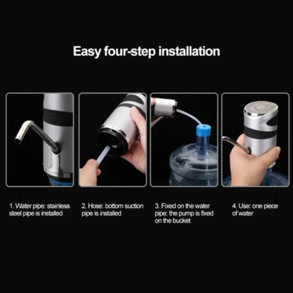 Electric Water Bottle Pump – USB, Child Lock, One-Touch
