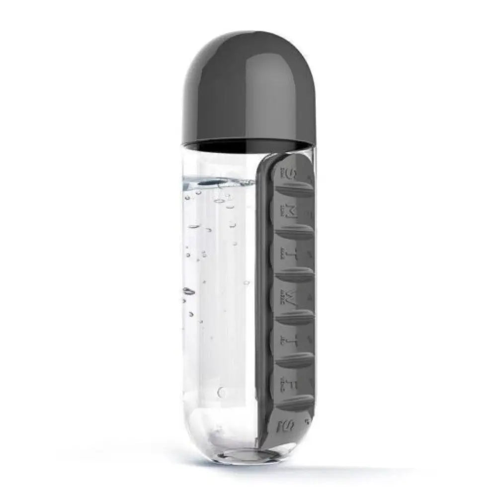 Water Bottle with Daily Pill Organizer – 600ml, 7-Day
