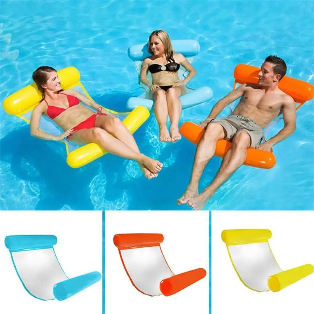 Water Hammock Inflatable Pool Float – Headrest, 6 Colors
