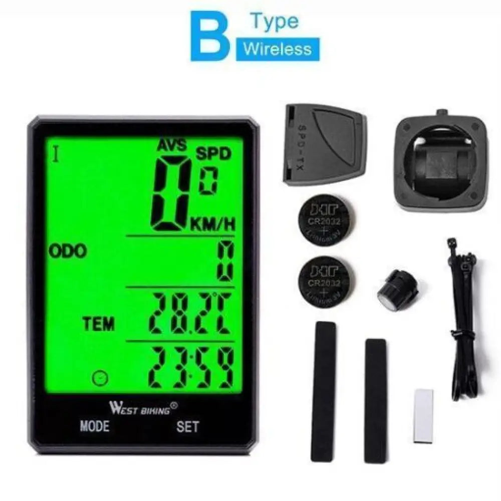 Waterproof Bicycle Speedometer – Wired/Wireless, Backlit LCD
