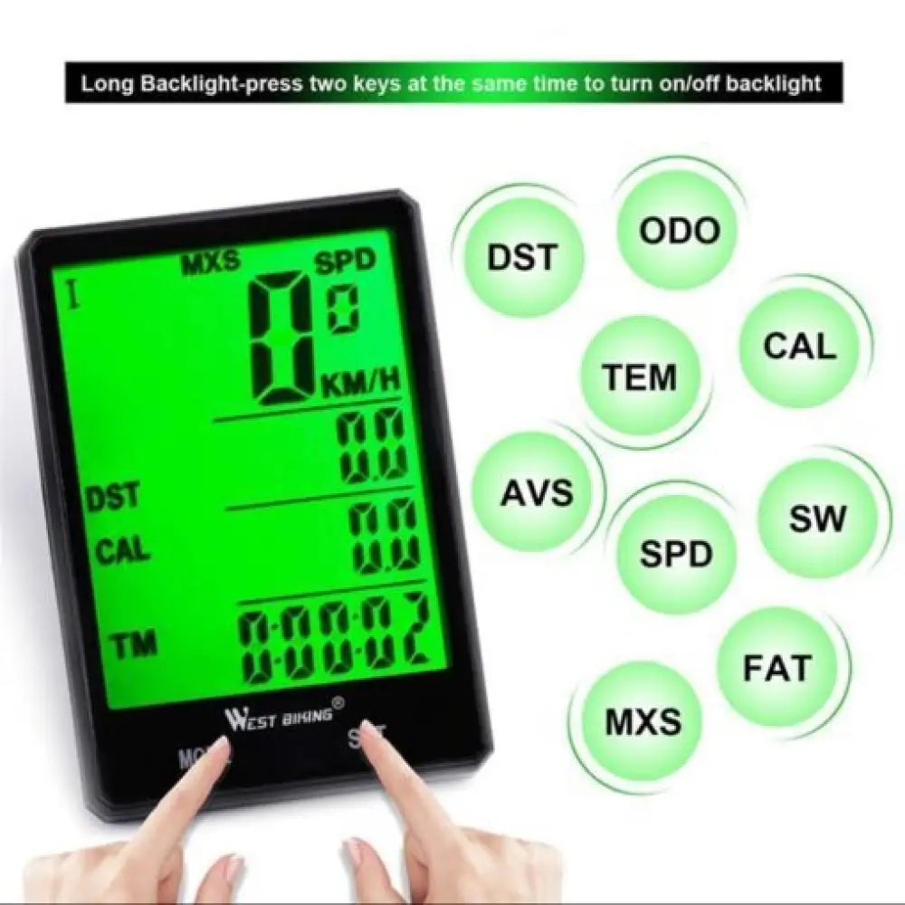 Waterproof Bicycle Speedometer – Wired/Wireless, Backlit LCD