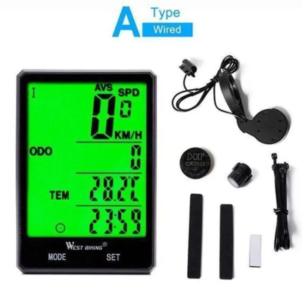 Waterproof Bicycle Speedometer – Wired/Wireless, Backlit LCD