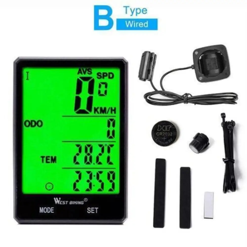 Waterproof Bicycle Speedometer – Wired/Wireless, Backlit LCD