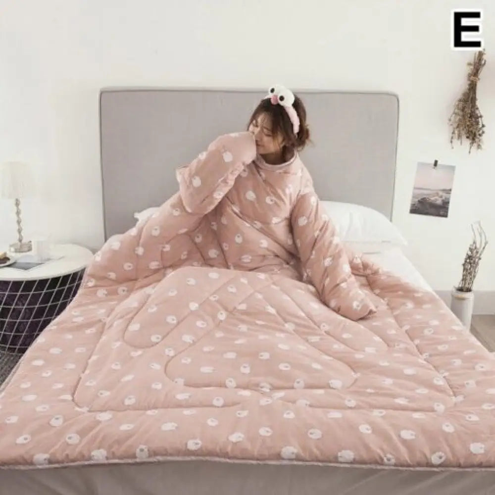 Wearable Weighted Blanket with Sleeves