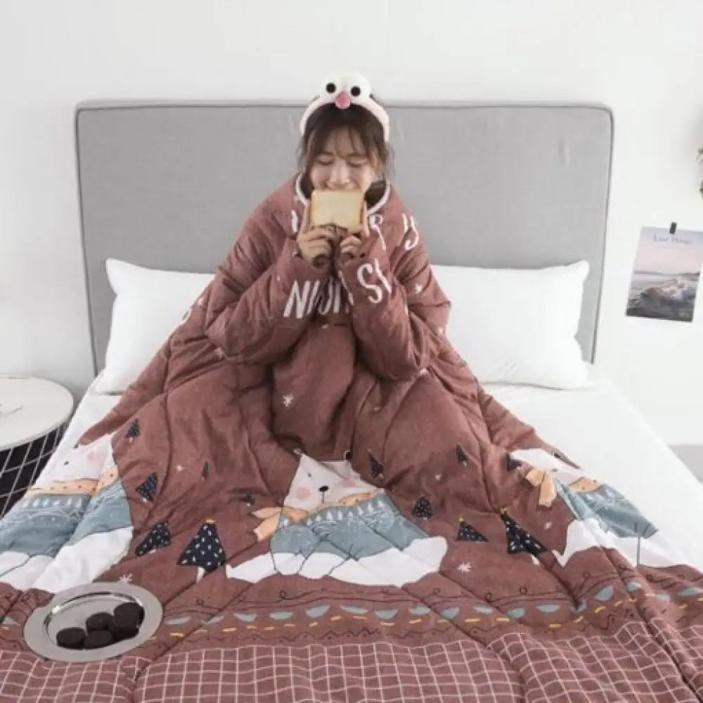 Wearable Weighted Blanket with Sleeves