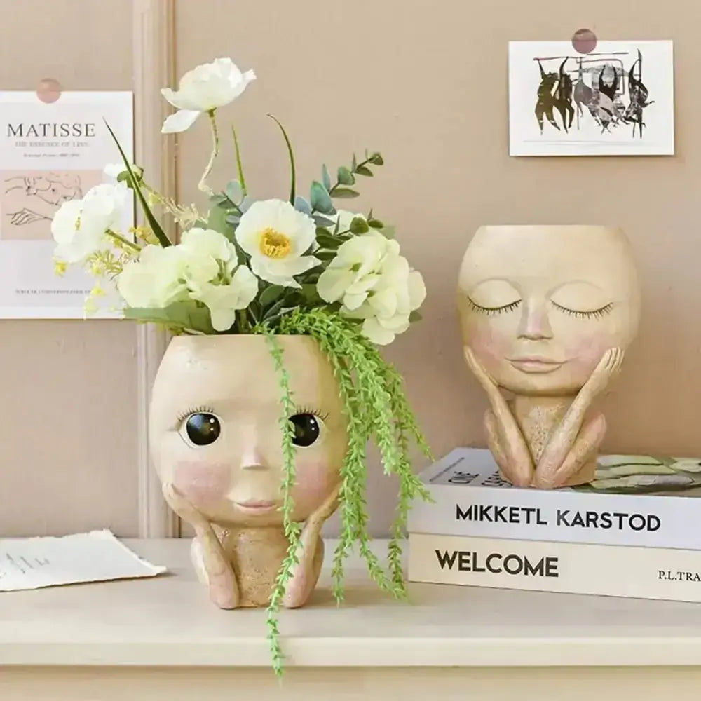Whimsical Succulent Head Sculpture - Ninjanew