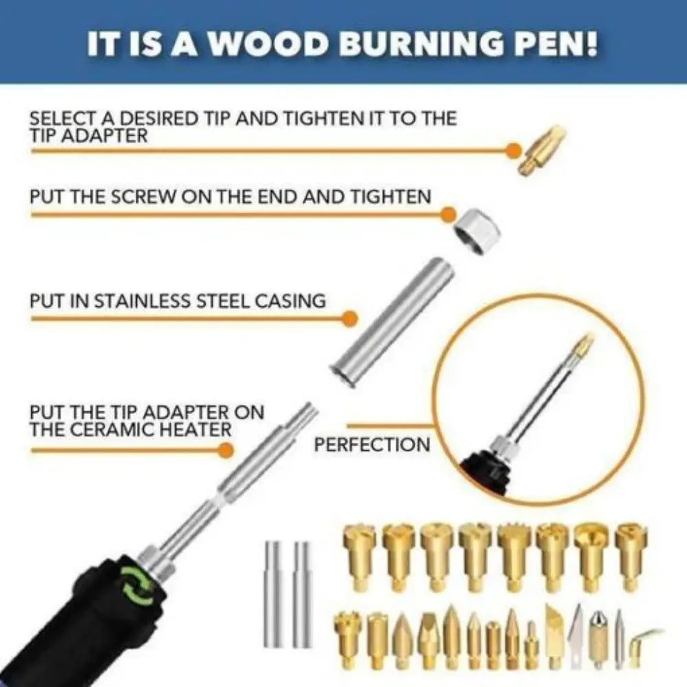 42-Piece Wood Burning Pyrography Kit – Beginner to Pro