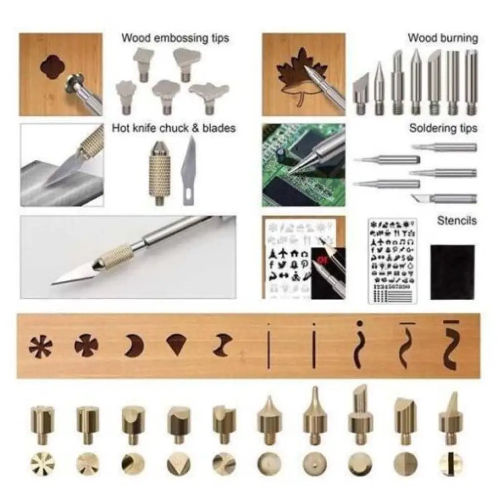 42-Piece Wood Burning Pyrography Kit – Beginner to Pro