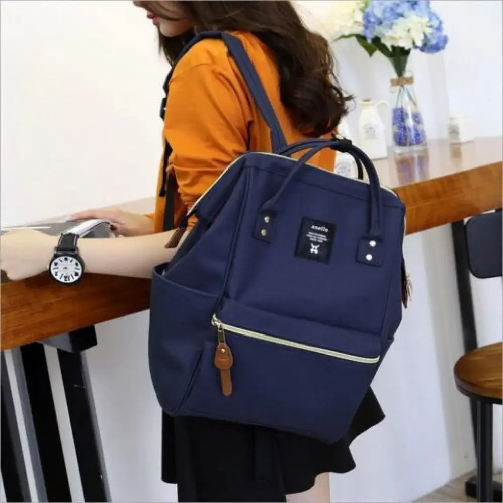 Zipper Rucksack Backpack – Lightweight Canvas Bag 10 Colors 15in