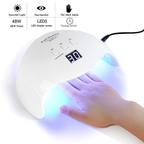 UV LED nail lamp curing gel polish – in use