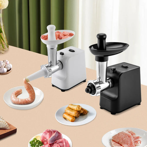 Compact 1000W electric meat grinder with interchangeable stainless steel cutting plates