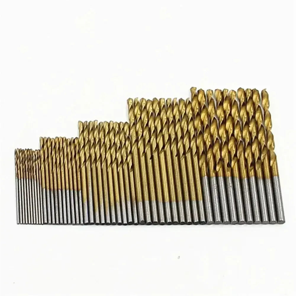 100pcs/200pcs Twist Drill Bit Set 1–3mm Titanium Plated & Natural Color High-Speed Steel Drill Bits - Ninjanew