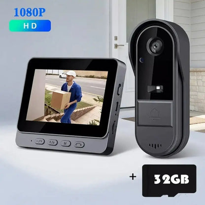 1080P WiFi Video Doorbell – IPS Screen & IR Night Vision 