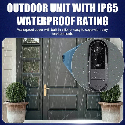 1080P Wireless WiFi Video Doorbell 4.3" IPS Screen & IR Night Vision - Ninjanew