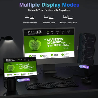 27-inch curved IPS portable monitor, 1080p USB-C/HDMI, black frame