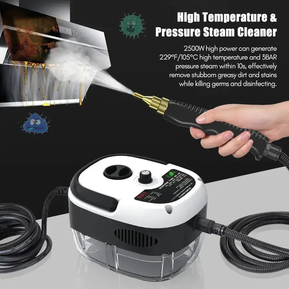 110V 1500W handheld steam cleaner with 6 speeds and 3 brush heads