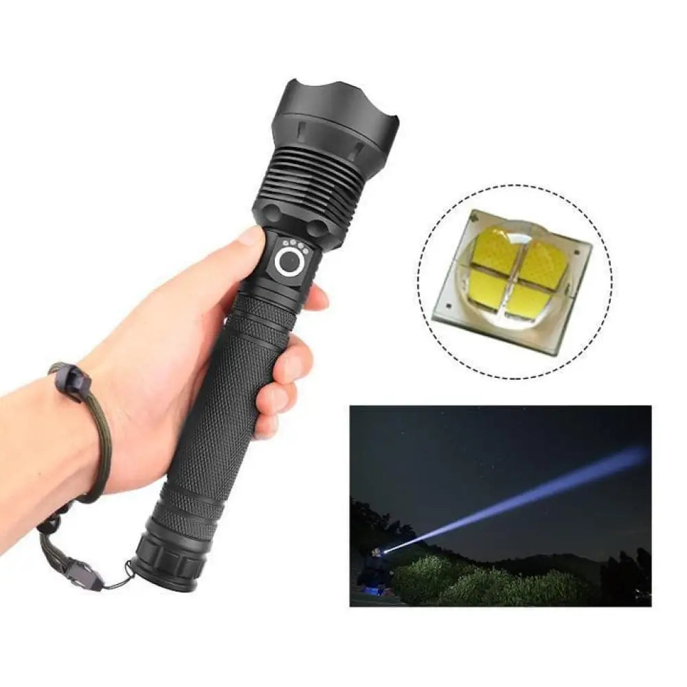 120000 Lumen Cree XHP70 Flashlight with Instant Turbo Mode