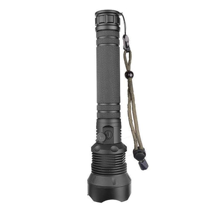 120000 lumen black tactical flashlight with CREE XHP70, instant turbo mode