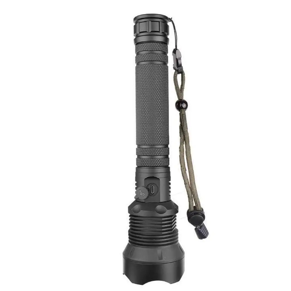 120000 lumen black tactical flashlight with CREE XHP70, instant turbo mode