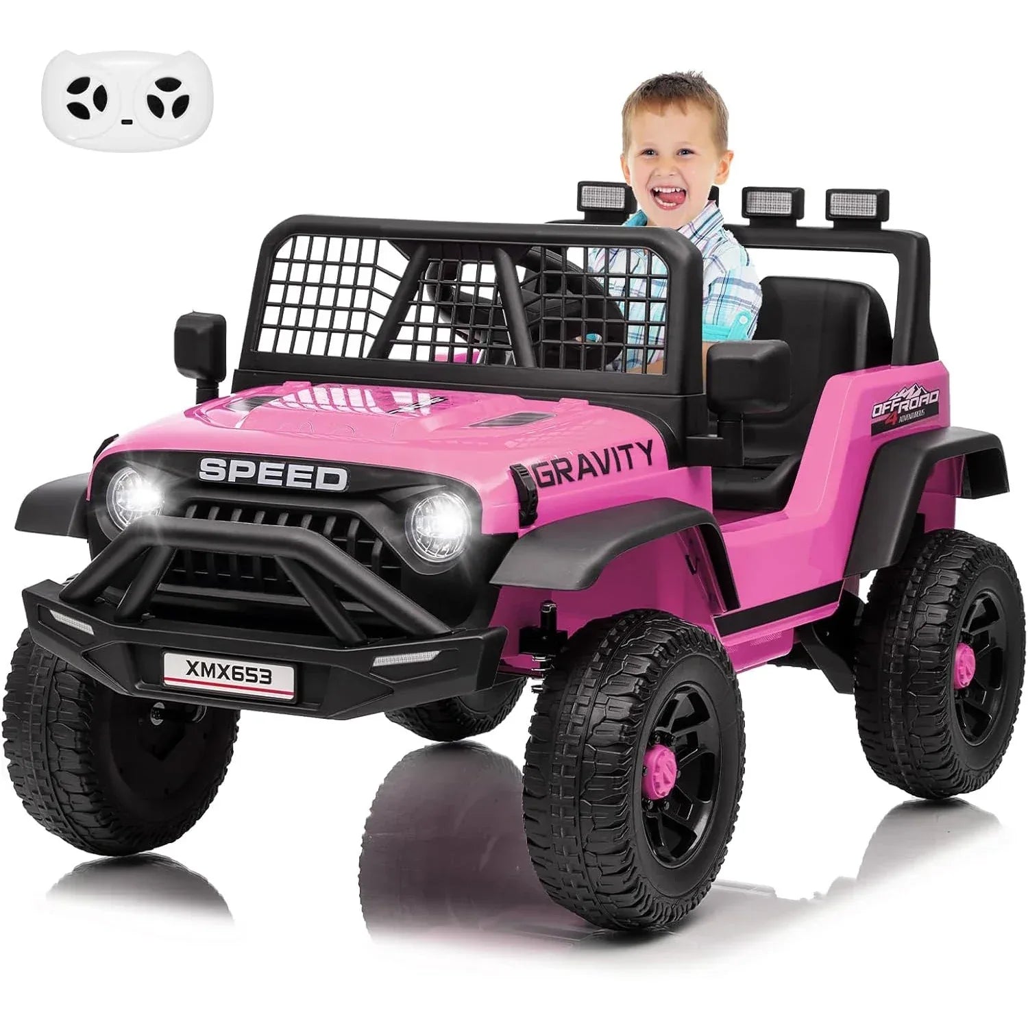 12V Kids' Ride-On Truck Electric Vehicle with Remote Control & LED Lights - Ninjanew