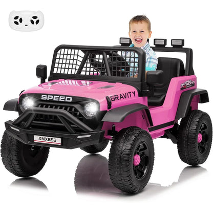 12V Kids' Ride-On Truck Electric Vehicle with Remote Control & LED Lights - Ninjanew