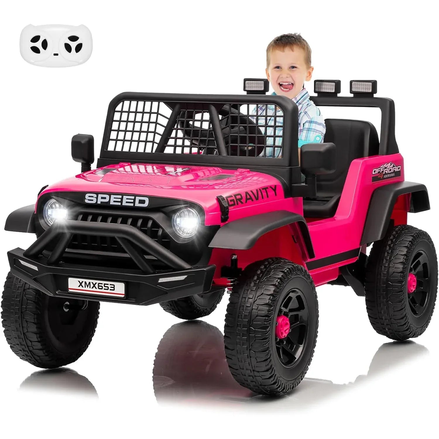 12V Kids' Ride-On Truck Electric Vehicle with Remote Control & LED Lights - Ninjanew