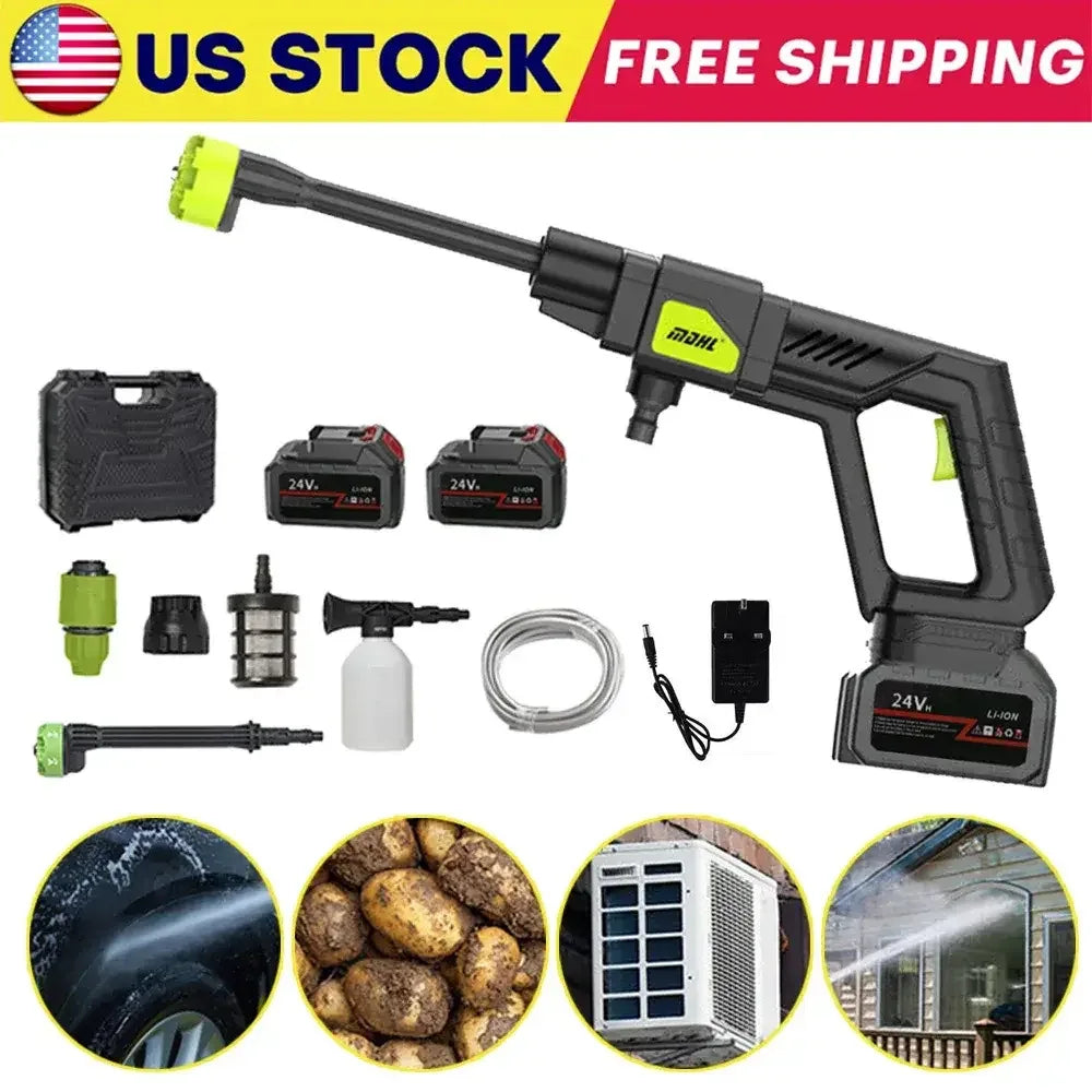 1500W Cordless Electric Pressure Washer, Rechargeable Car Wash Gun with Foam Machine for Makita 24V - Ninjanew