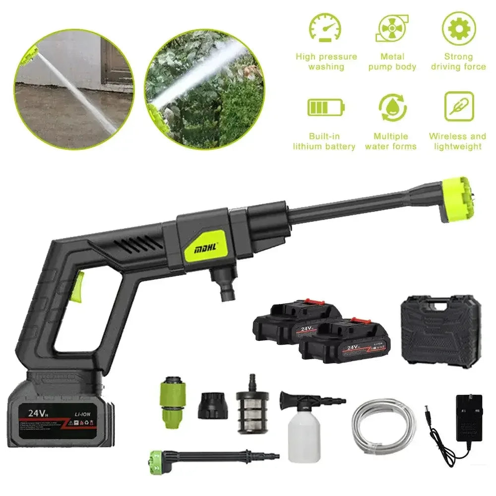 1500W cordless electric Makita 24V pressure washer with green black design