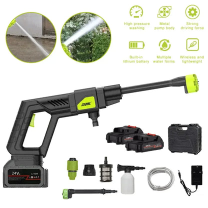 1500W cordless electric Makita 24V pressure washer with green black design