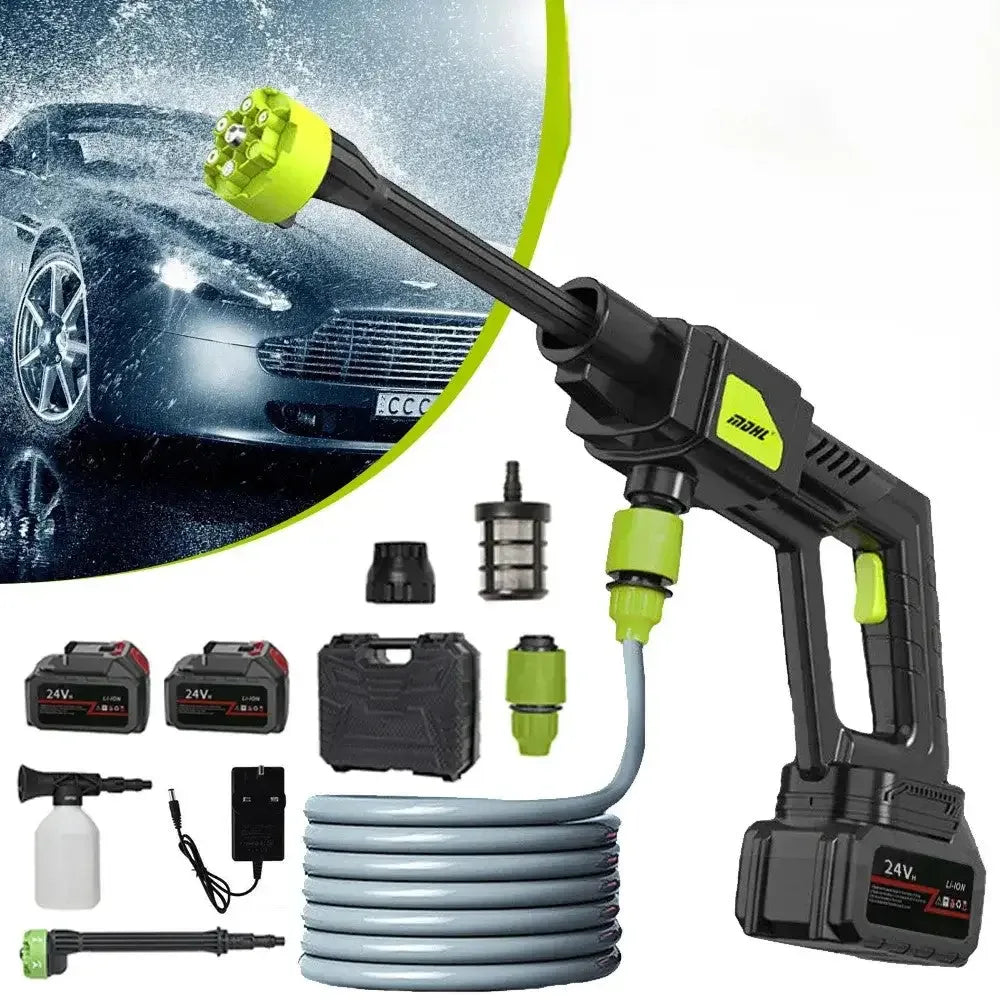 Makita 24V 1500W cordless electric pressure washer with green accents