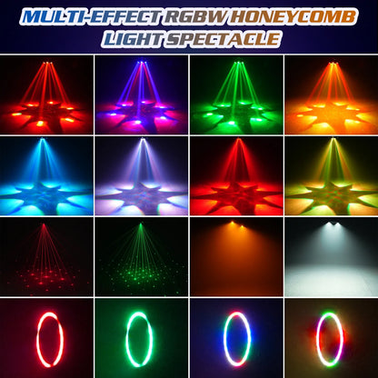 180W RGBW moving head stage light with honeycomb beam spectacle