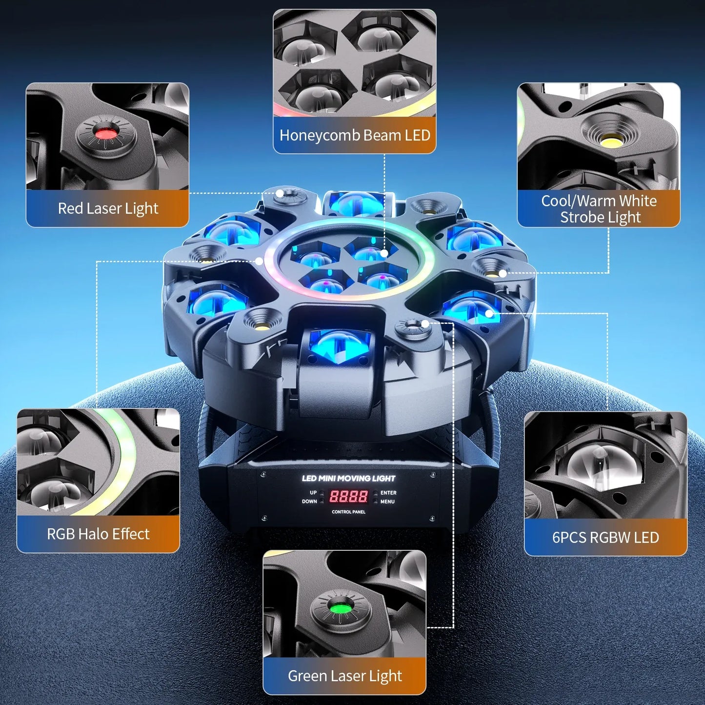 180W RGBW moving head stage light with disco ball lasers and strobes