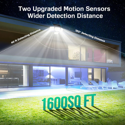 188 LED Motion Sensor Flood Lights with 1600sq ft wide detection