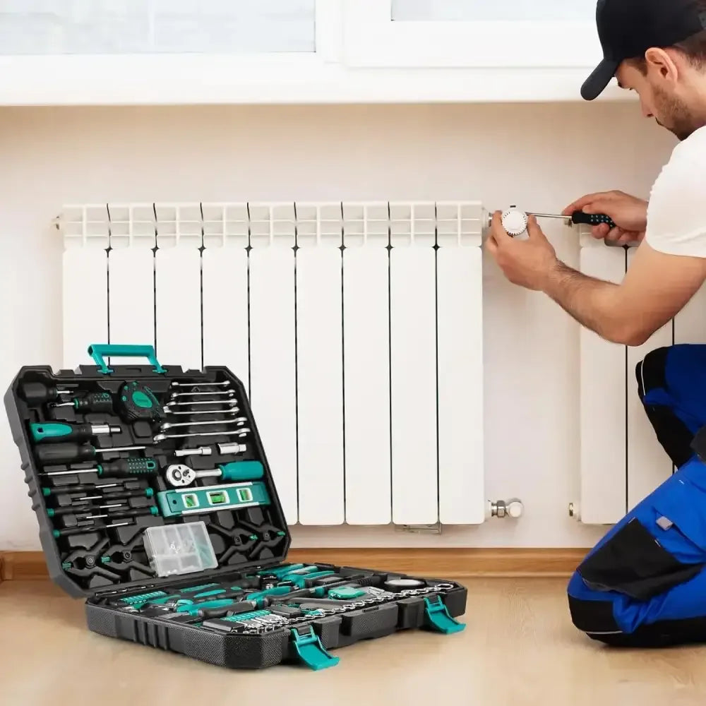 198-Piece Professional Home Repair & General Mechanic Tool Set | Chrome Vanadium Steel Kit - Ninjanew
