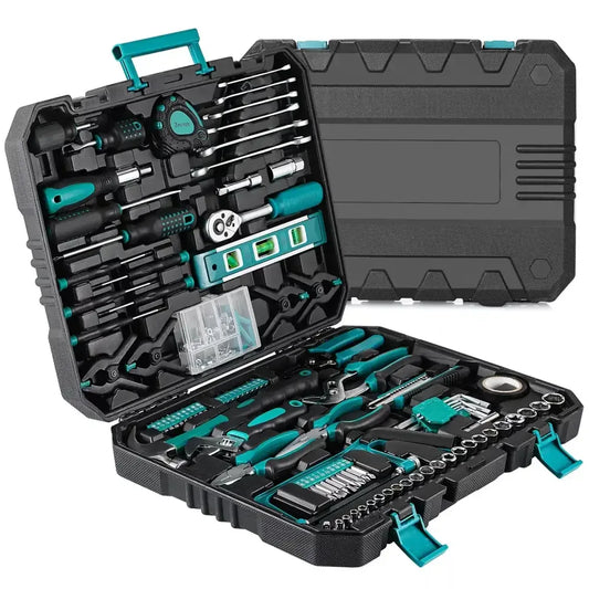 198-Piece Professional Home Repair & General Mechanic Tool Set | Chrome Vanadium Steel Kit - Ninjanew