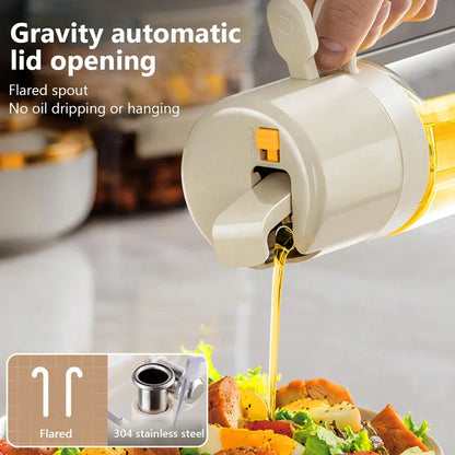 2-in-1 Olive Oil Sprayer & Dispenser 550ml Glass Cooking Oil Mister - Ninjanew