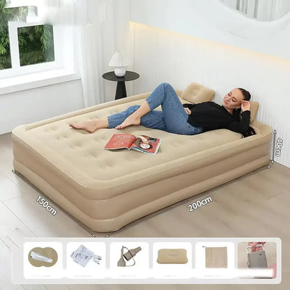 2-Person Camping Air Bed with Backrest 48cm High Inflatable Mattress for Indoor/Outdoor - Ninjanew