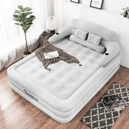 2-Person Camping Air Bed with Backrest 48cm High Inflatable Mattress for Indoor/Outdoor - Ninjanew