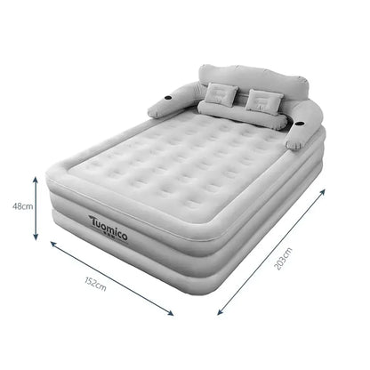 2-Person Camping Air Bed with Backrest 48cm High Inflatable Mattress for Indoor/Outdoor - Ninjanew