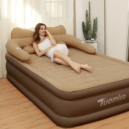 2-Person Camping Air Bed with Backrest 48cm High Inflatable Mattress for Indoor/Outdoor - Ninjanew