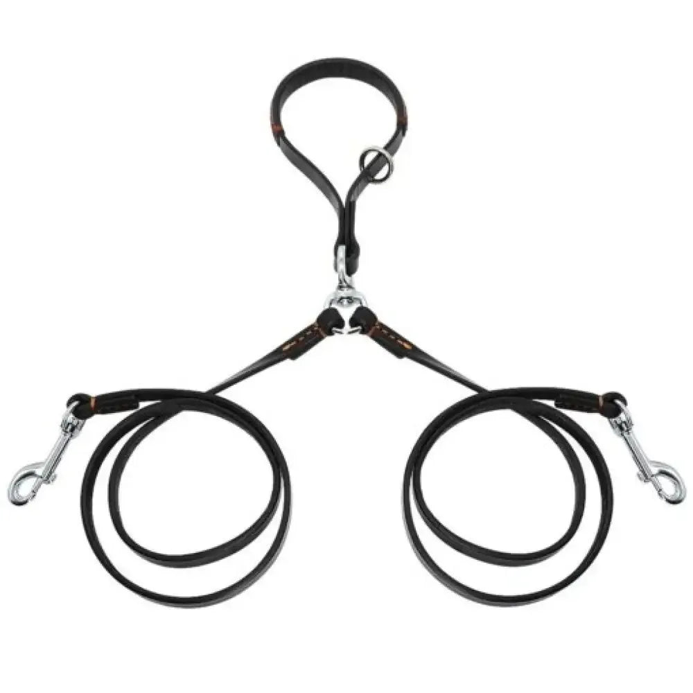 2 Way Leather Double Dog Leash - Ninjanew
