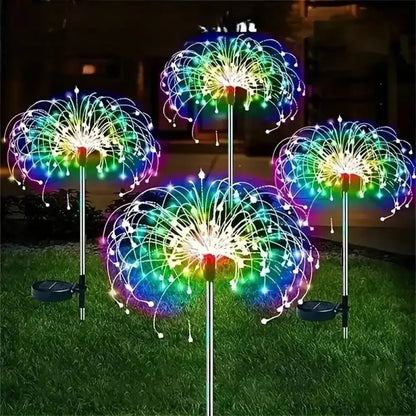 200 LED Solar Firework Garden Lights | Waterproof Outdoor Starburst Decor with Remote & 8 Mode - Ninjanew
