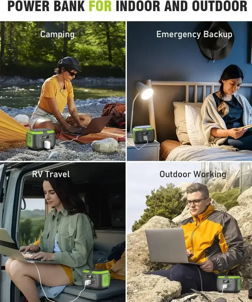 200W Portable Power Station 155Wh Solar Generator with 110V AC Outlets & Power Bank for Camping - Ninjanew