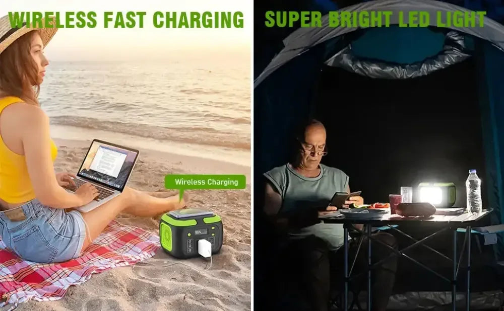 200W Portable Power Station 155Wh Solar Generator with 110V AC Outlets & Power Bank for Camping - Ninjanew